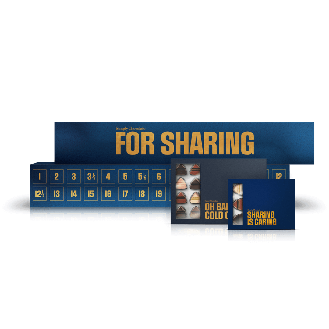 The Sharing Kit | 30 låger med 60 stk. premium chokolade + 2 x chokoladeæsker