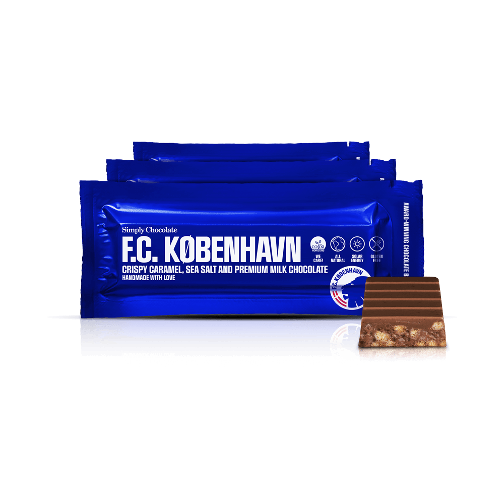 FCK chokoladebar 12-pack | Knasende karamel, havsalt og mælkechokolade