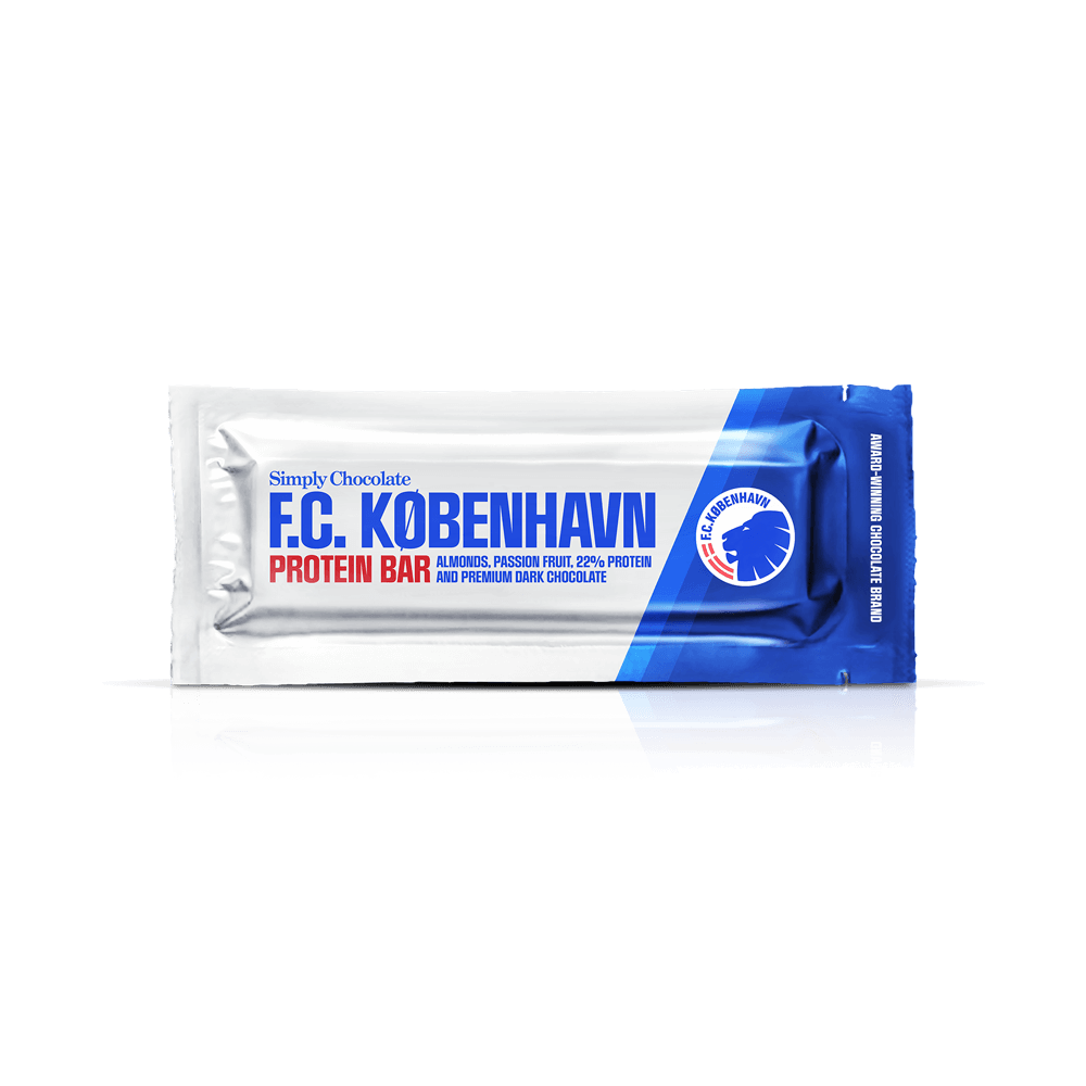 F.C. København proteinbar | Mandler, passionsfrugt og mørk chokolade