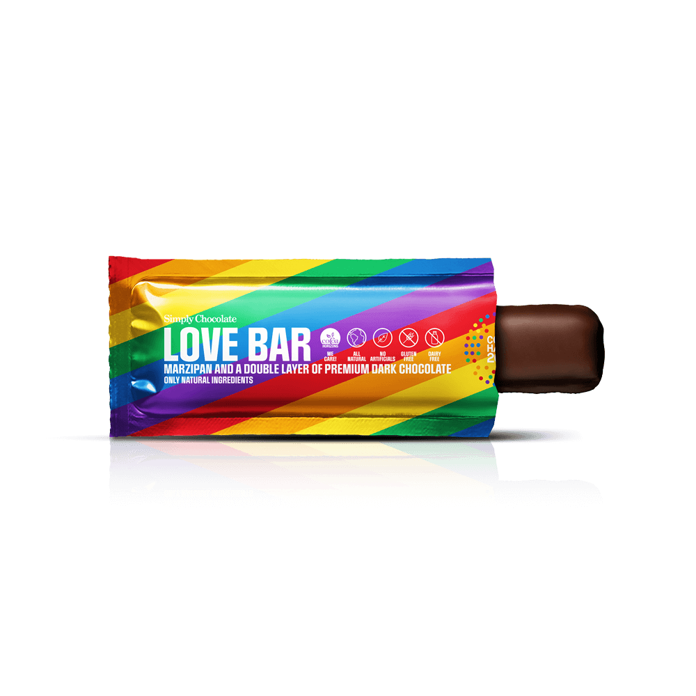 Love 12-pack | Marcipan og et dobbelt lag mørk chokolade
