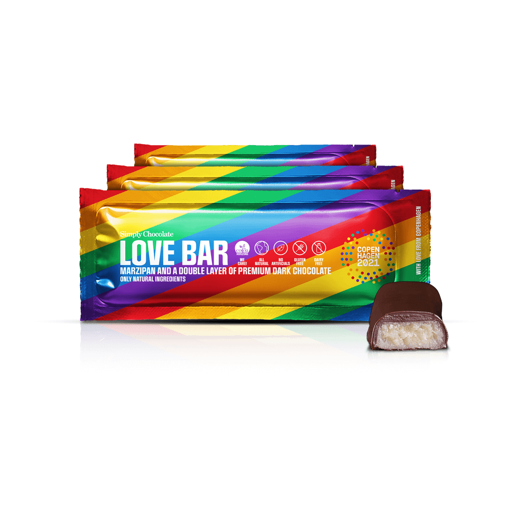 Love 12-pack | Marcipan og et dobbelt lag mørk chokolade