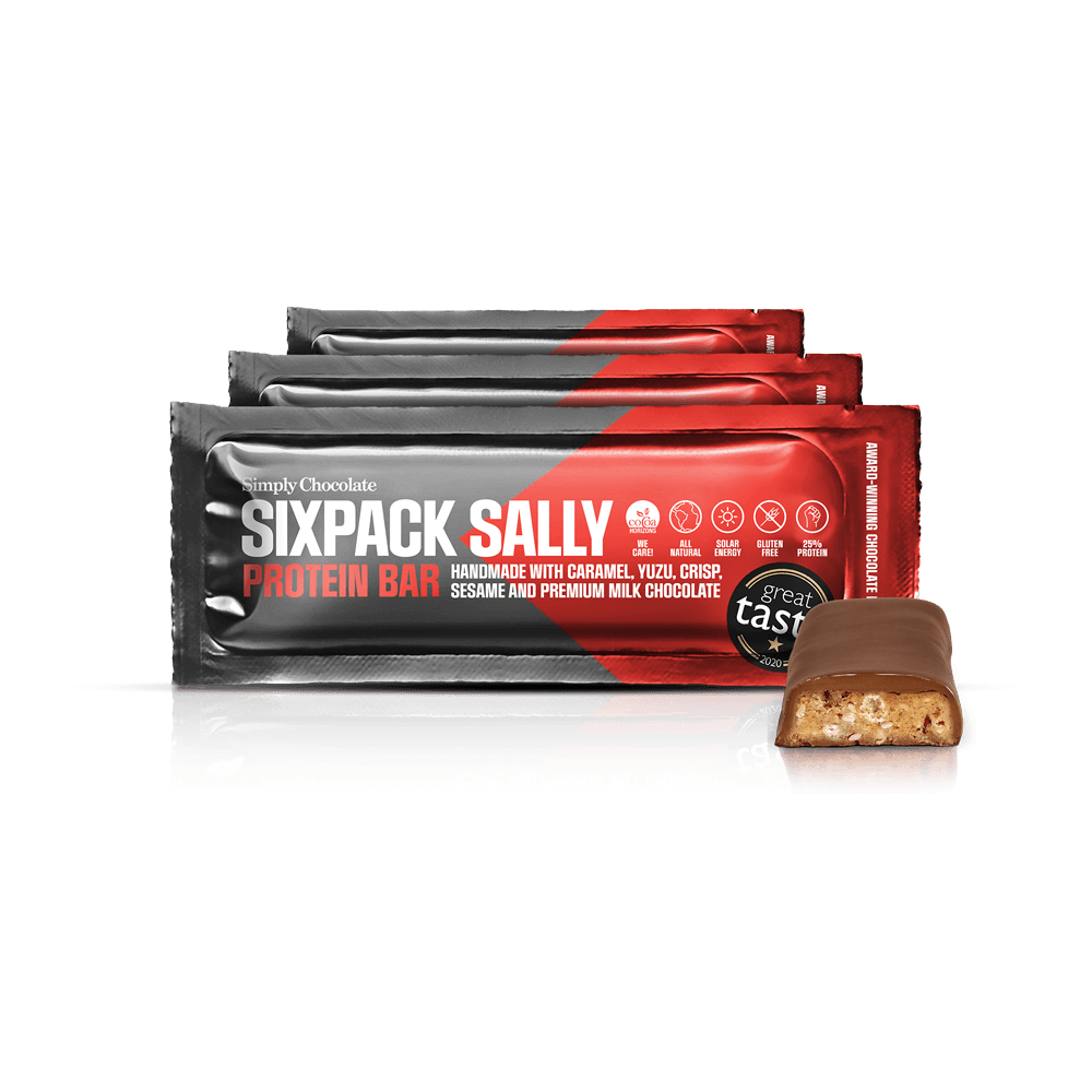 Sixpack Sally 12-Pack | Karamel, yuzu, sesam og mælkechokolade