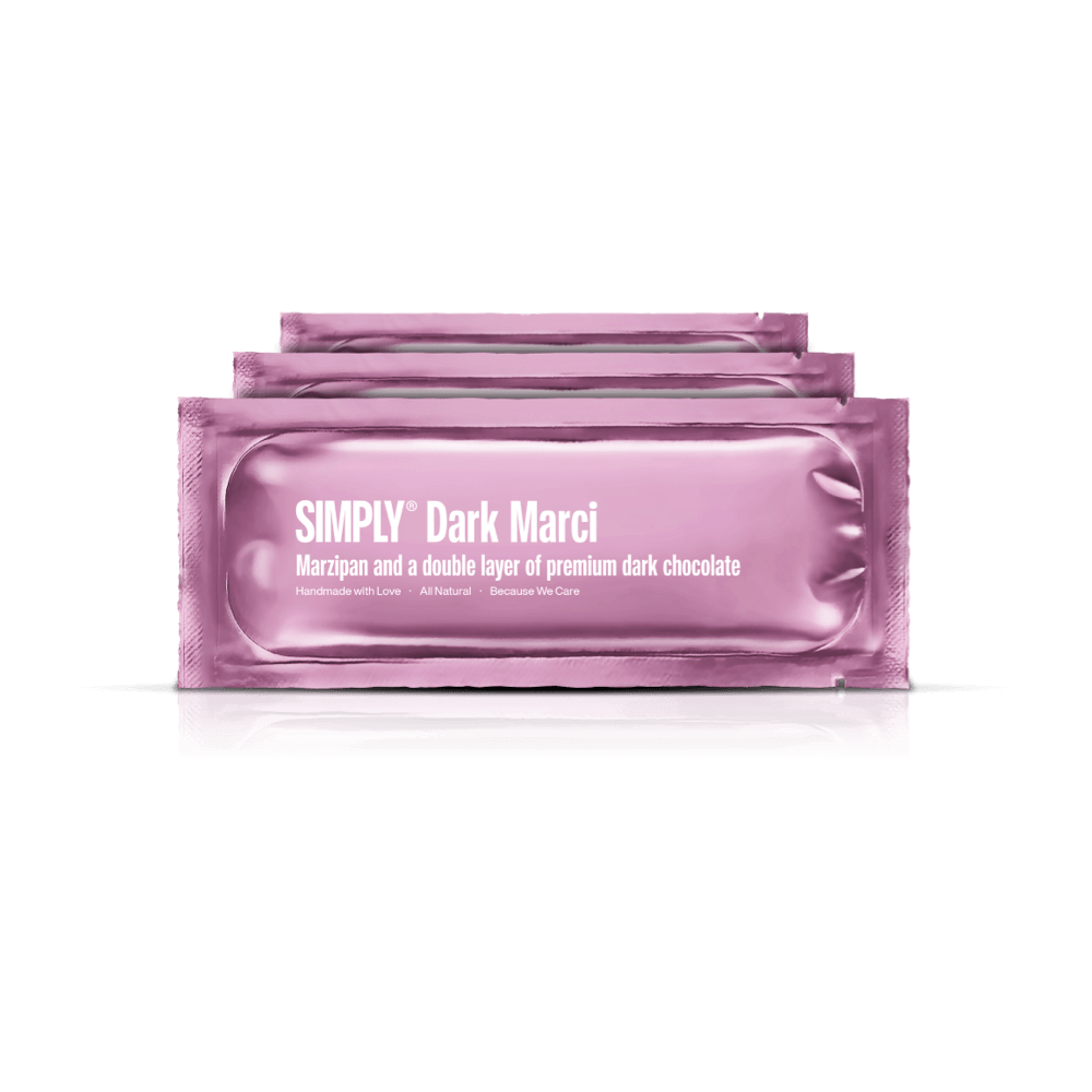 Dark Marci 12-pack | Marcipan og et dobbelt lag mørk chokolade