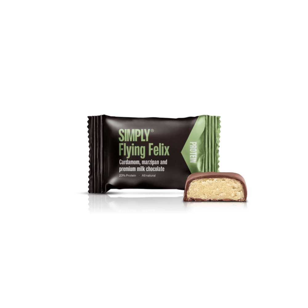 Chokolade protein Bites kasse 75 stk - Simply® Flying Felix