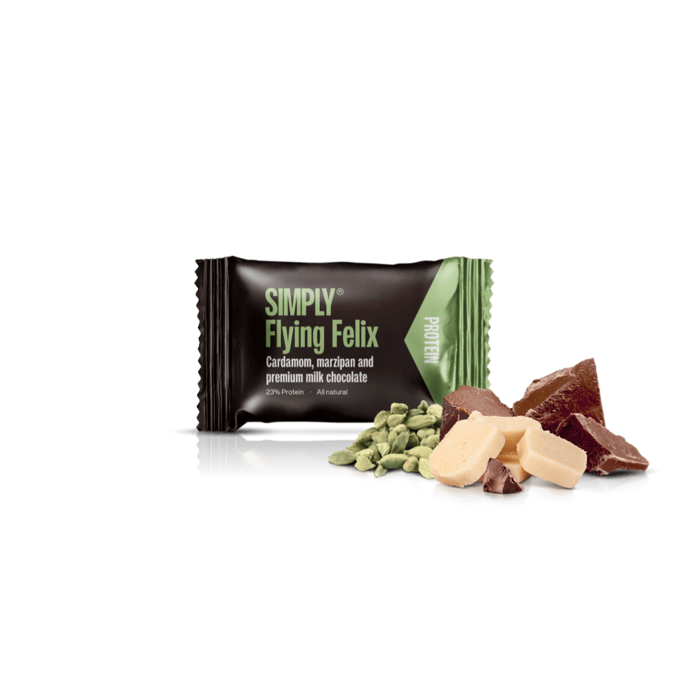 Chokolade protein Bites kasse 75 stk - Simply® Flying Felix