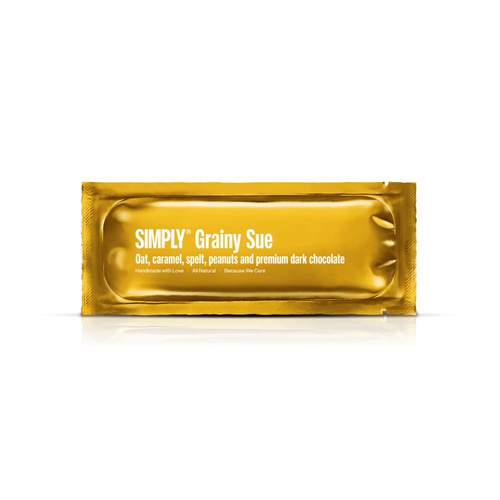Grainy Sue | Havre, spelt, peanuts, karamel og mørk chokolade