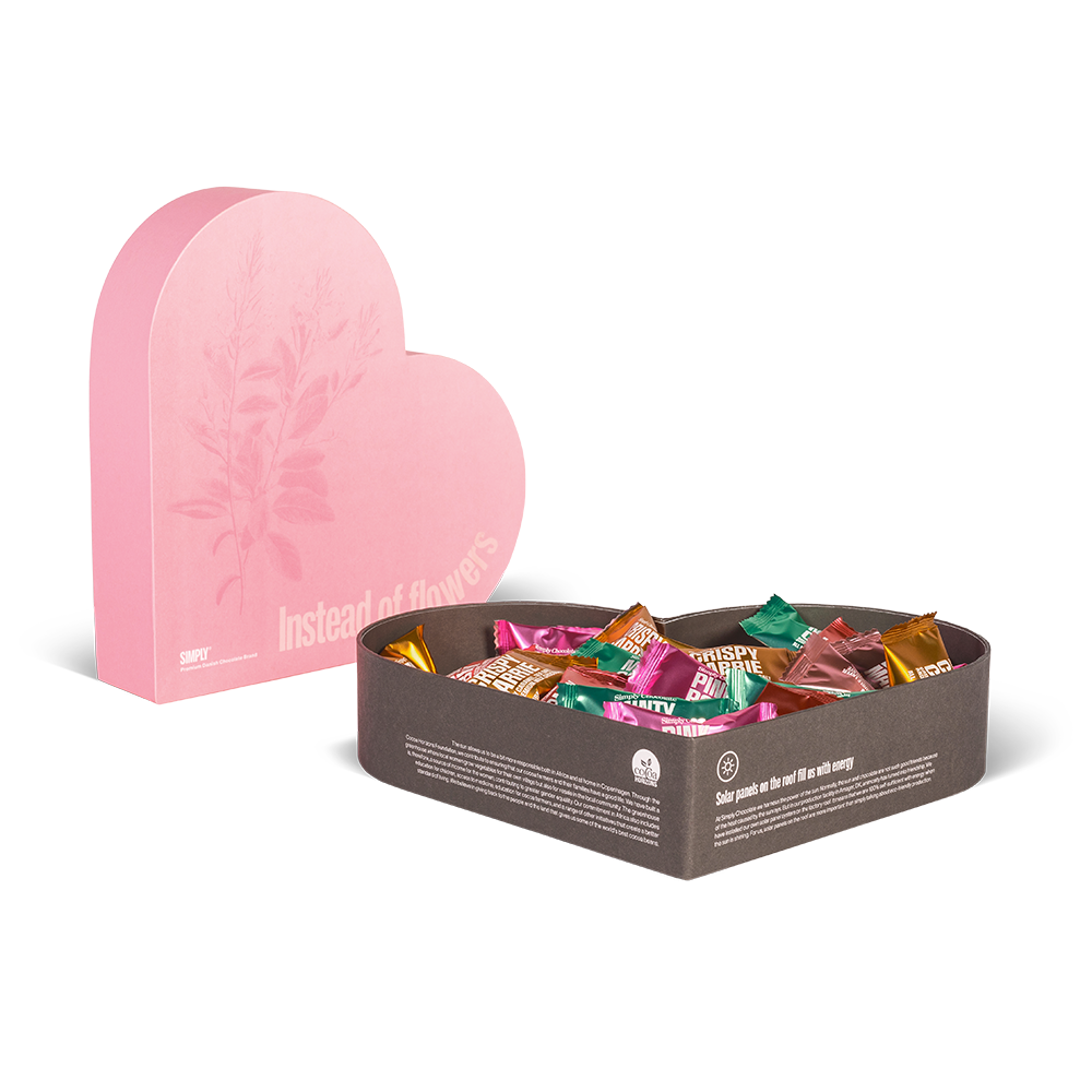 The Heart box - Eksklusiv gaveæske | 40 stk. mix chokolade bites