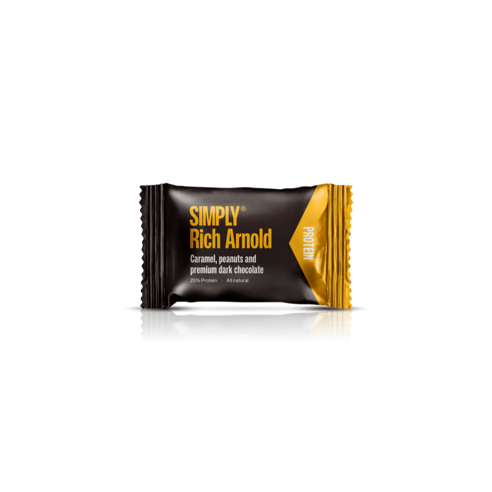 Protein bites - Karamel, peanuts og premium mørk chokolade | Simply® Rich Arnold - 75 stk.