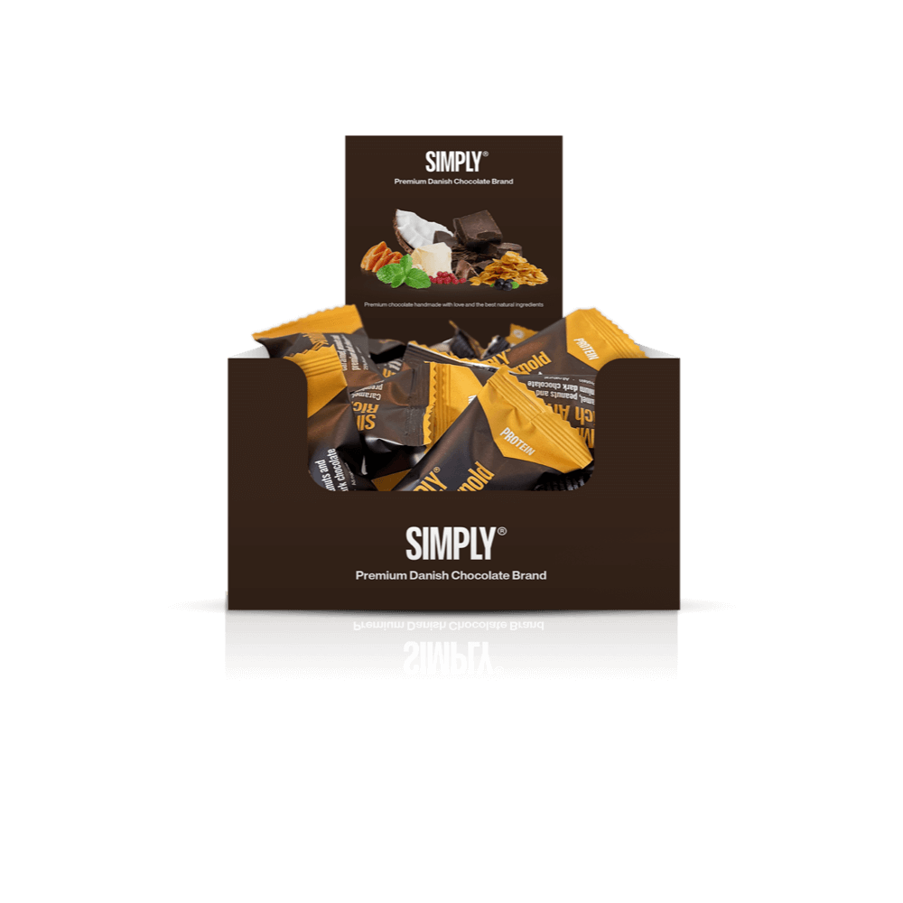 Protein bites - Karamel, peanuts og premium mørk chokolade | Simply® Rich Arnold - 75 stk.