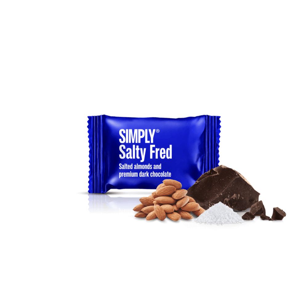 Chokolade Bites kasse 75 stk - Simply® Salty Fred