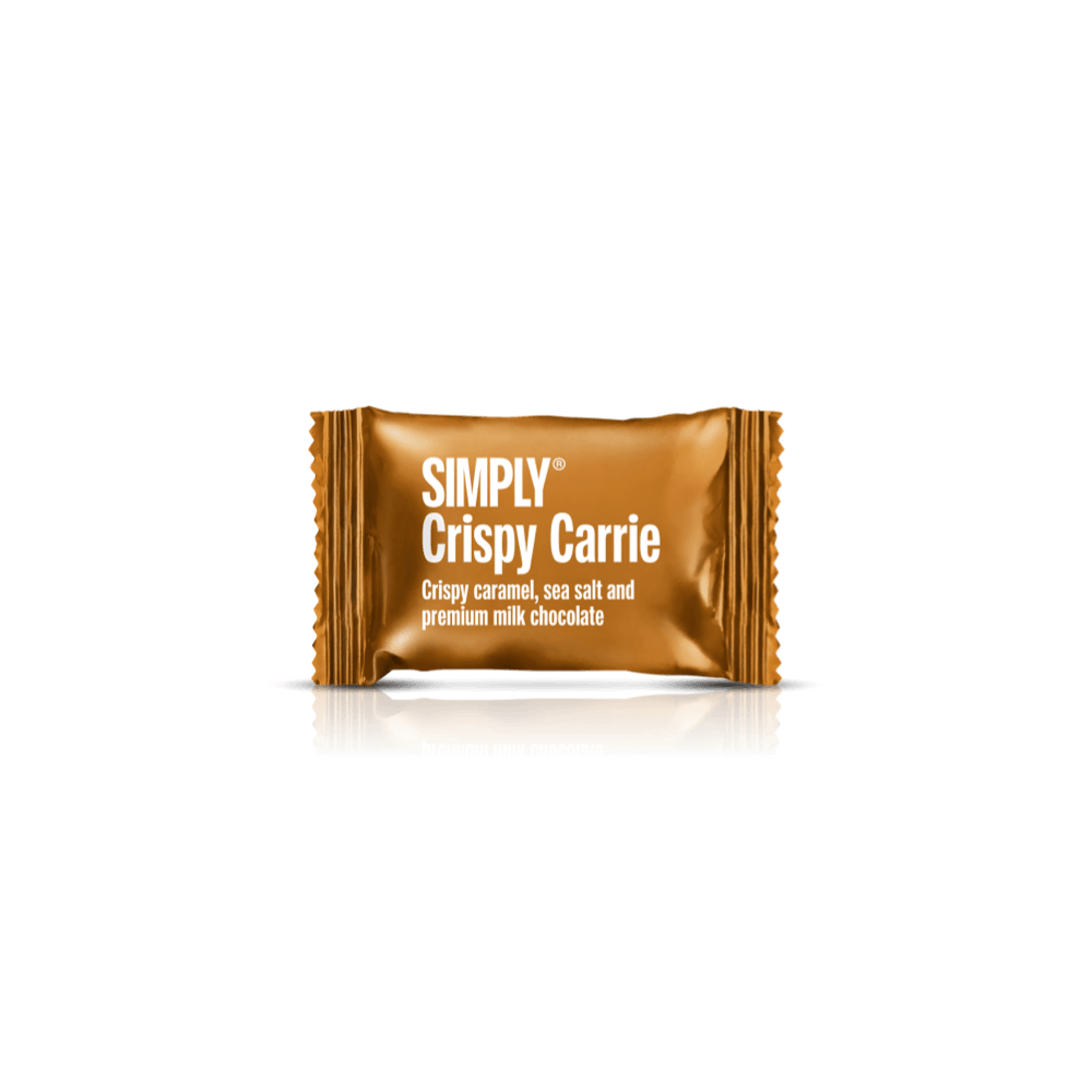 Simply® Crispy Carrie - 75 Bites | Knasende karamel, havsalt og premium mælkechokolade - Box of Bites - Simply®