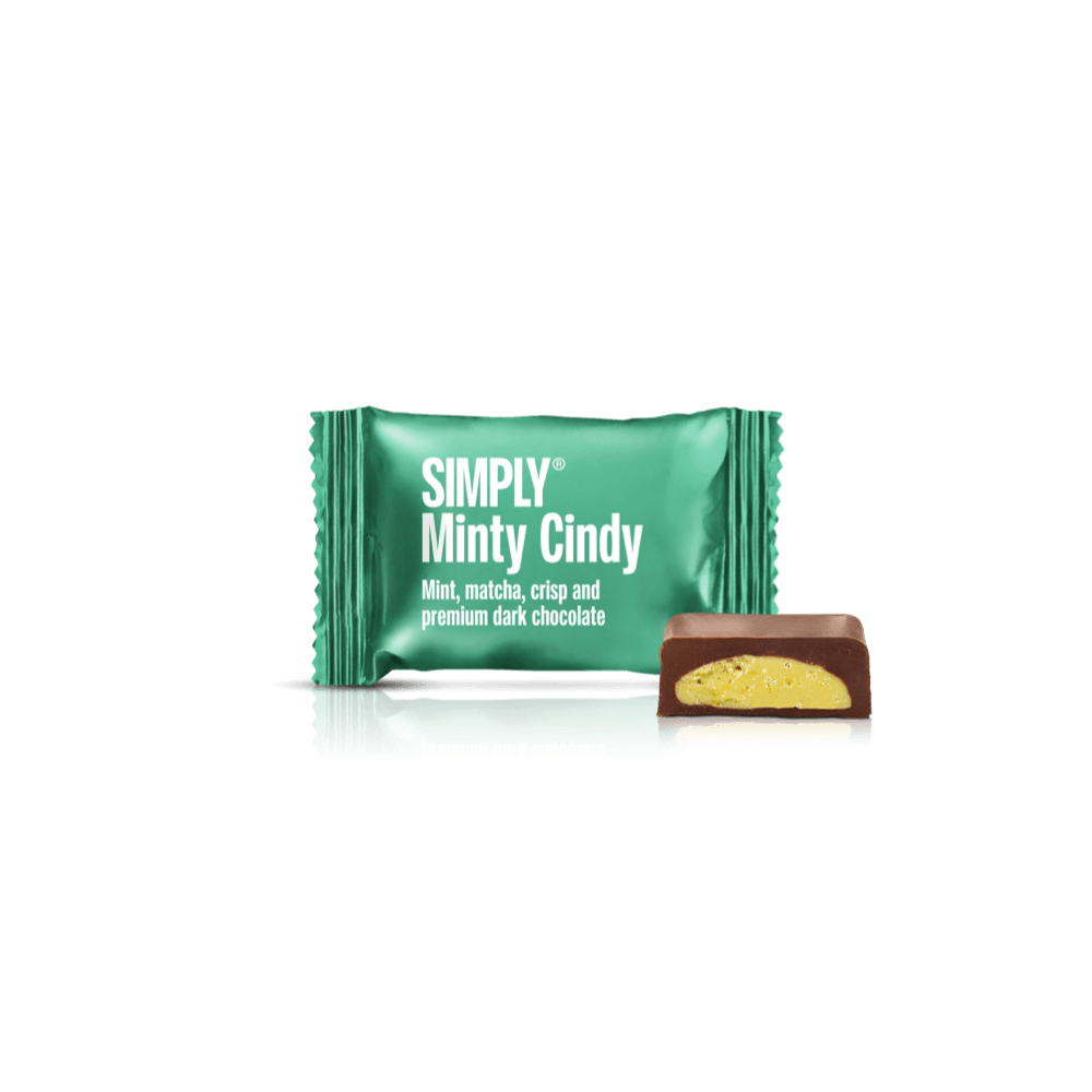 Simply® Minty Cindy - 75 Bites | Mint, matcha the, crisp og premium mørk chokolade - Box of Bites - Simply®