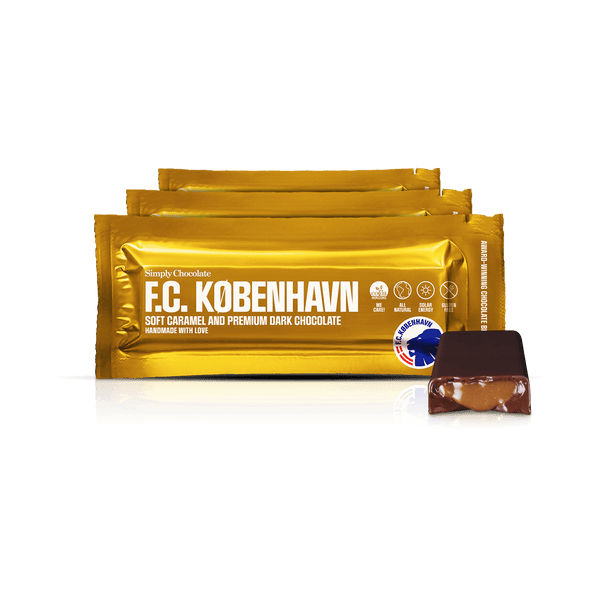 FCK guldbar 12-pack | Blød karamel og premium mørk chokolade