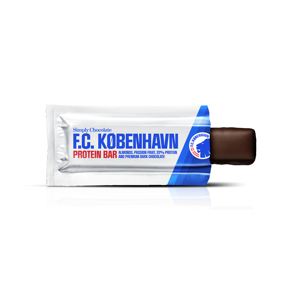 F.C. København proteinbar | Mandler, passionsfrugt og mørk chokolade