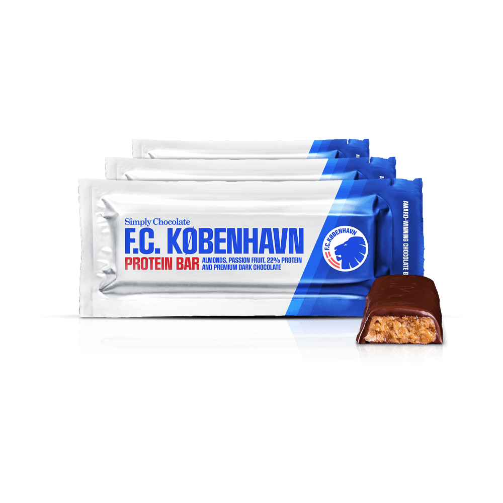 FCK proteinbar 12-pack | Mandler, passionsfrugt og mørk chokolade