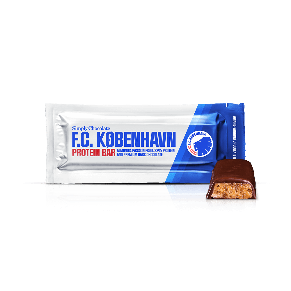 F.C. København proteinbar | Mandler, passionsfrugt og mørk chokolade