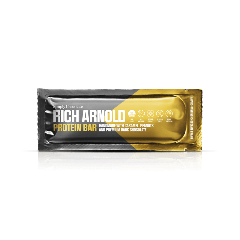 Rich Arnold | Proteinbar med karamel, peanuts og premium mørk chokolade