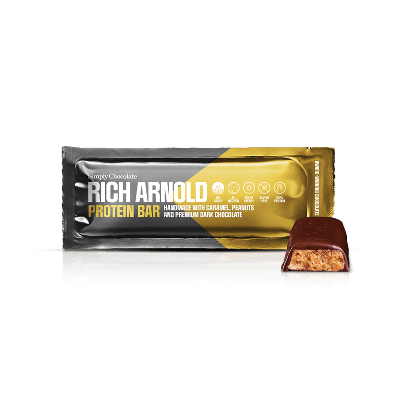 Rich Arnold | Proteinbar med karamel, peanuts og premium mørk chokolade