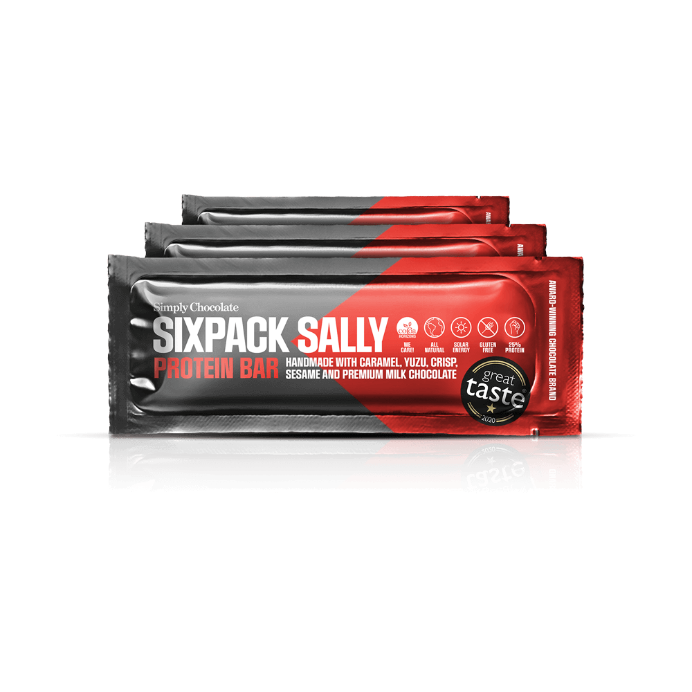 Sixpack Sally 12-Pack | Karamel, yuzu, sesam og mælkechokolade