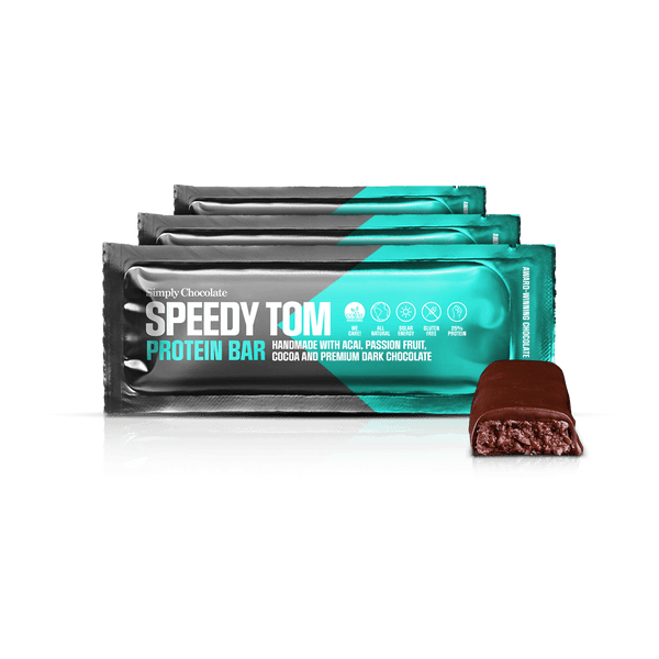 Speedy Tom 12 Pack | Proteinbar med acai, kakao, passionsfrugt og premium mørk chokolade