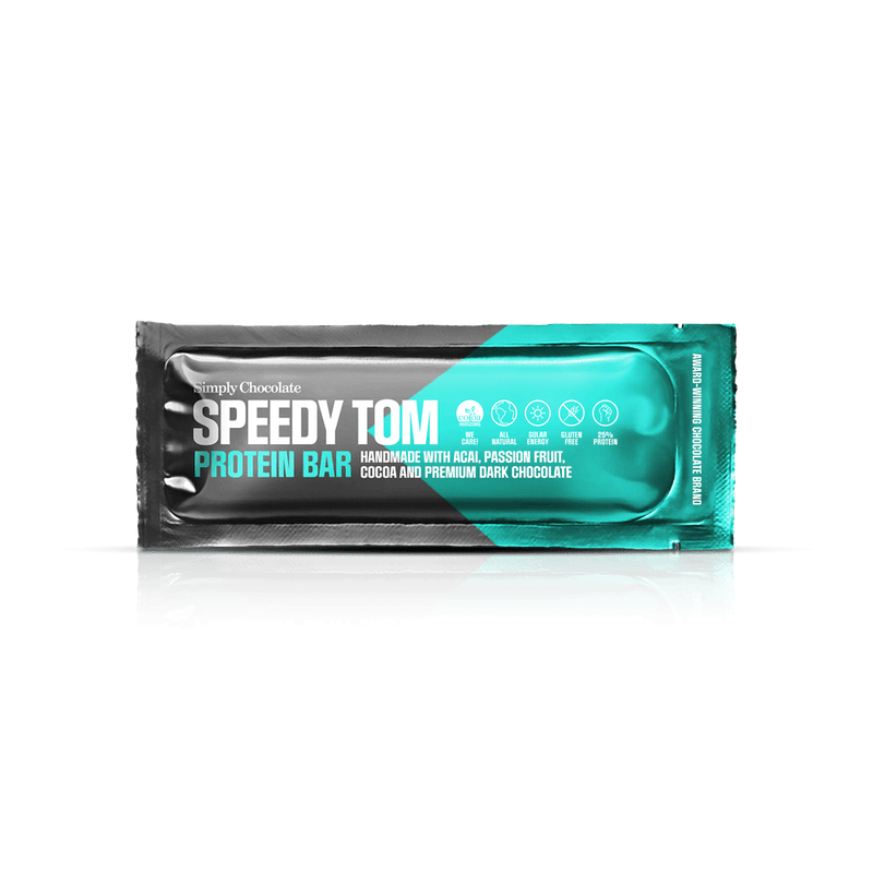 Speedy Tom | Proteinbar med acai, kakao, passionsfrugt og premium mørk chokolade