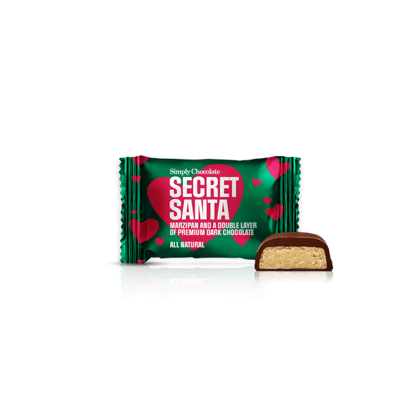 Secret Santa - Box med 75 stk. bites | Marcipan og et dobbelt lag premium mørk chokolade