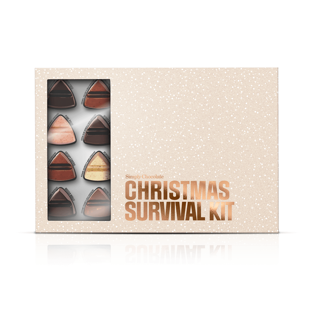 The Christmas Survival Kit | 30 låger med premium chokolade + 24 stk. chokoladeæske