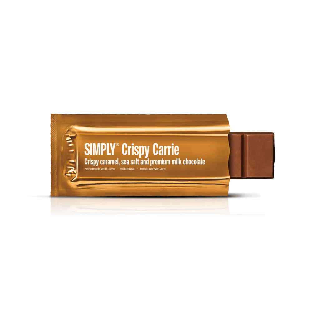 Simply® Crispy Carrie | Knasende karamel, havsalt og premium mælkechokolade