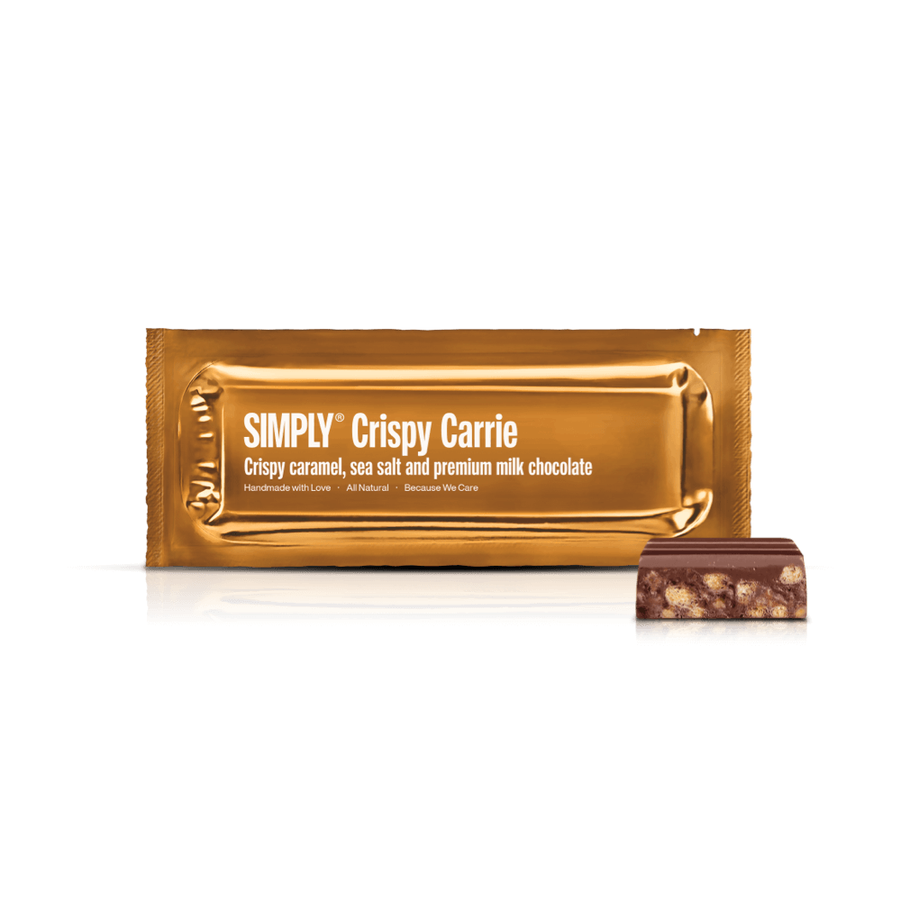 Simply® Crispy Carrie | Knasende karamel, havsalt og premium mælkechokolade