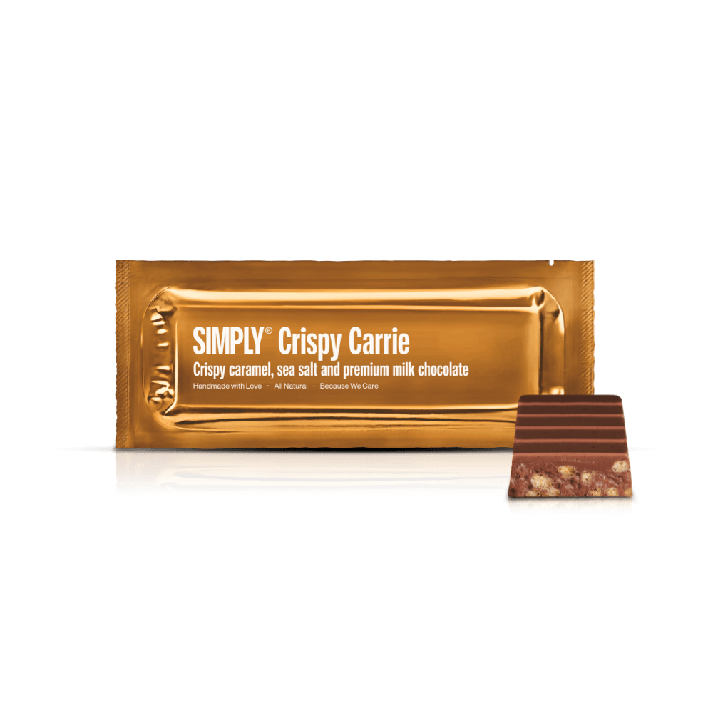 Simply® Crispy Carrie | Knasende karamel, havsalt og premium mælkechokolade