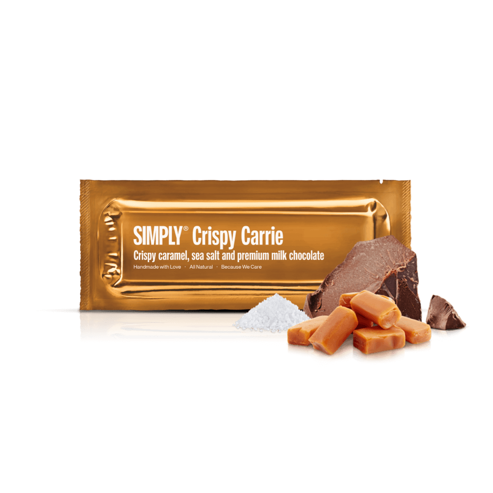 Simply® Crispy Carrie | Knasende karamel, havsalt og premium mælkechokolade