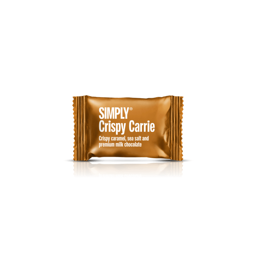 Crispy Carrie - 75 stk. box | Knasende karamel, havsalt og mælkechokolade