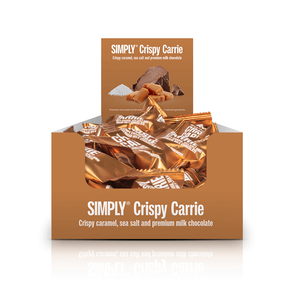 Simply® Crispy Carrie - 75 Bites | Knasende karamel, havsalt og premium mælkechokolade