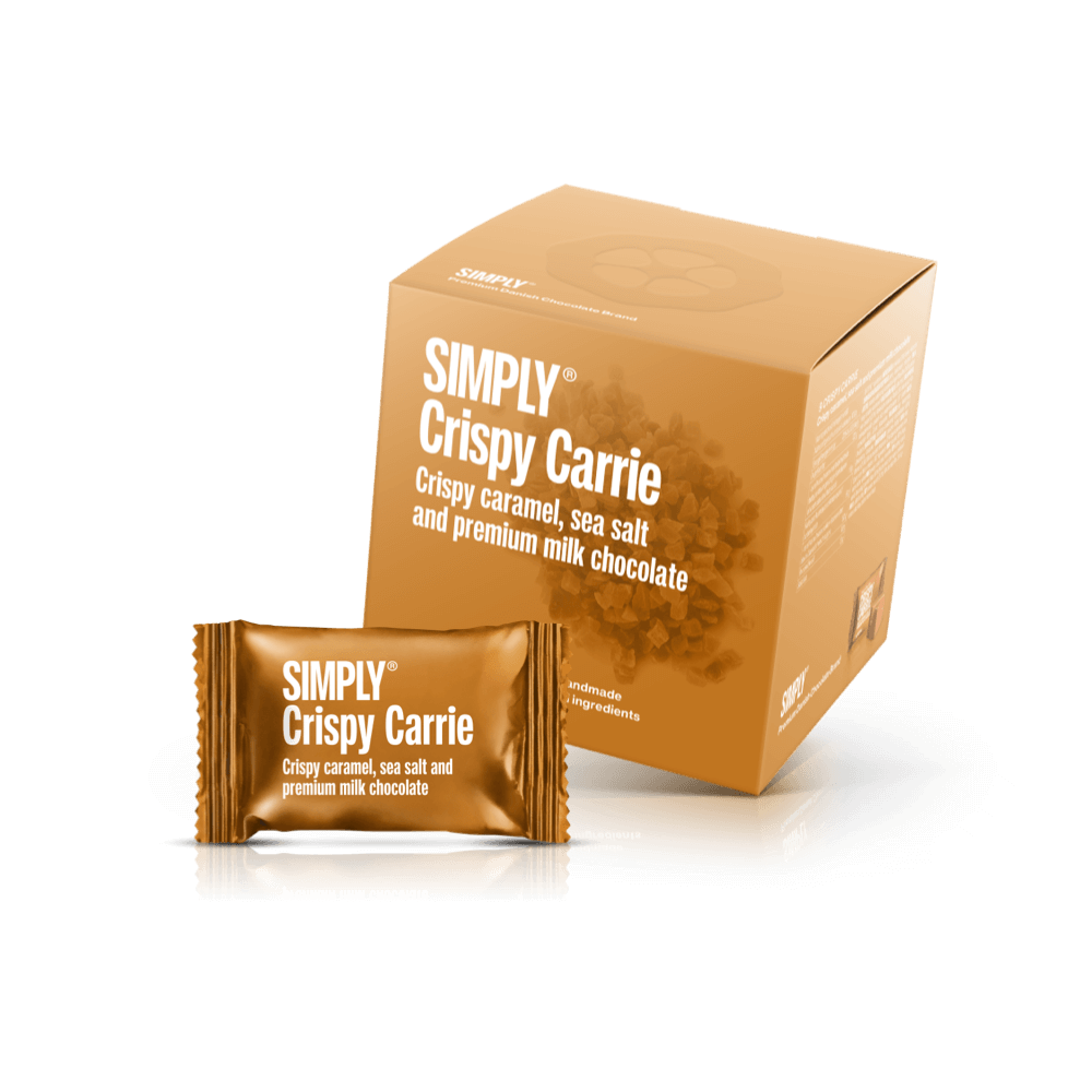 Crispy Carrie - Cube med bites | Knasende karamel, havsalt og mælkechokolade