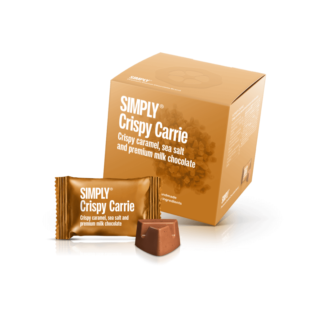 Crispy Carrie - Cube med bites | Knasende karamel, havsalt og mælkechokolade