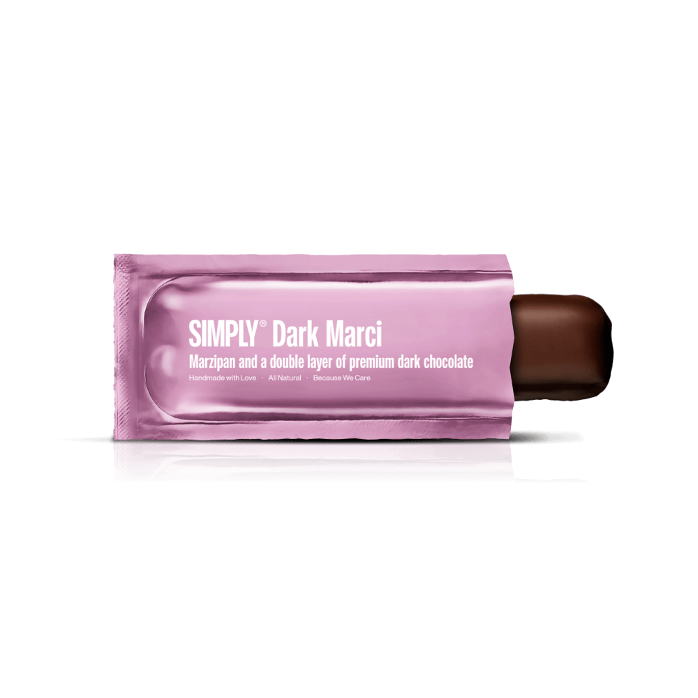 Simply® Dark Marci | Marcipan og et dobbelt lag premium mørk chokolade