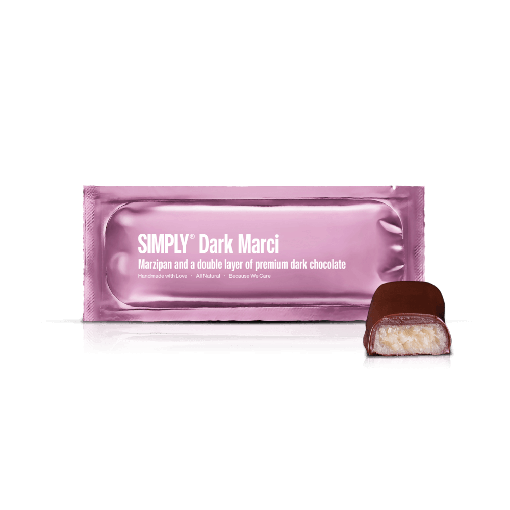 Simply® Dark Marci | Marcipan og et dobbelt lag premium mørk chokolade