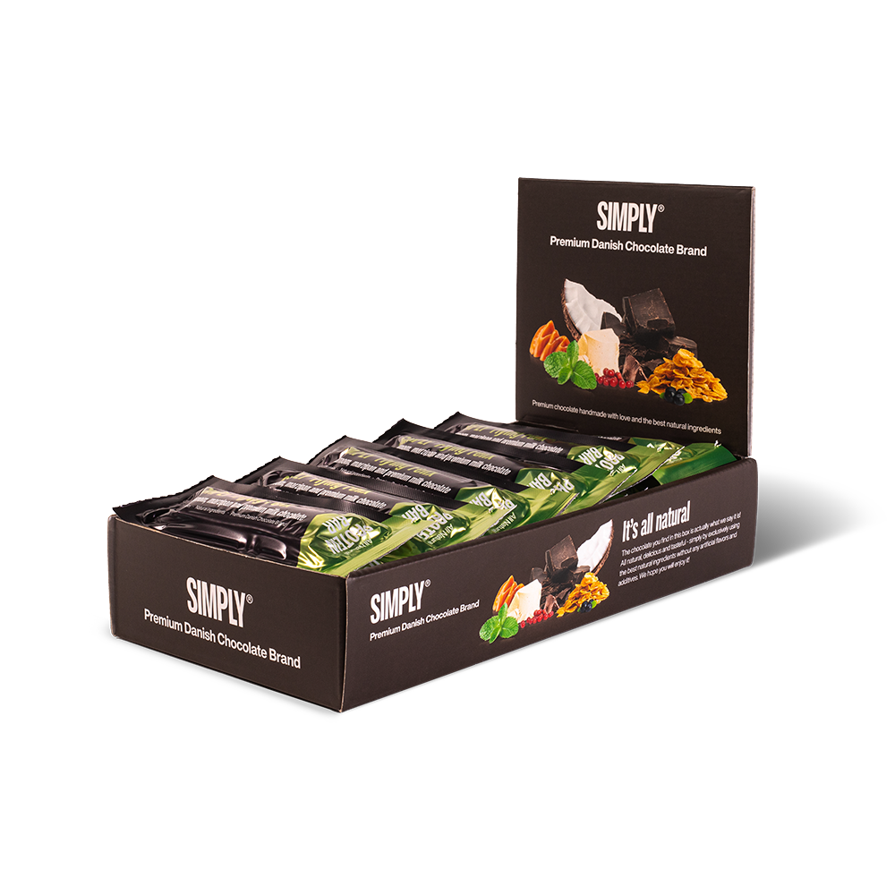 Simply® Flying Felix Proteinbar | Kardemomme, marcipan og premium mælkechokolade