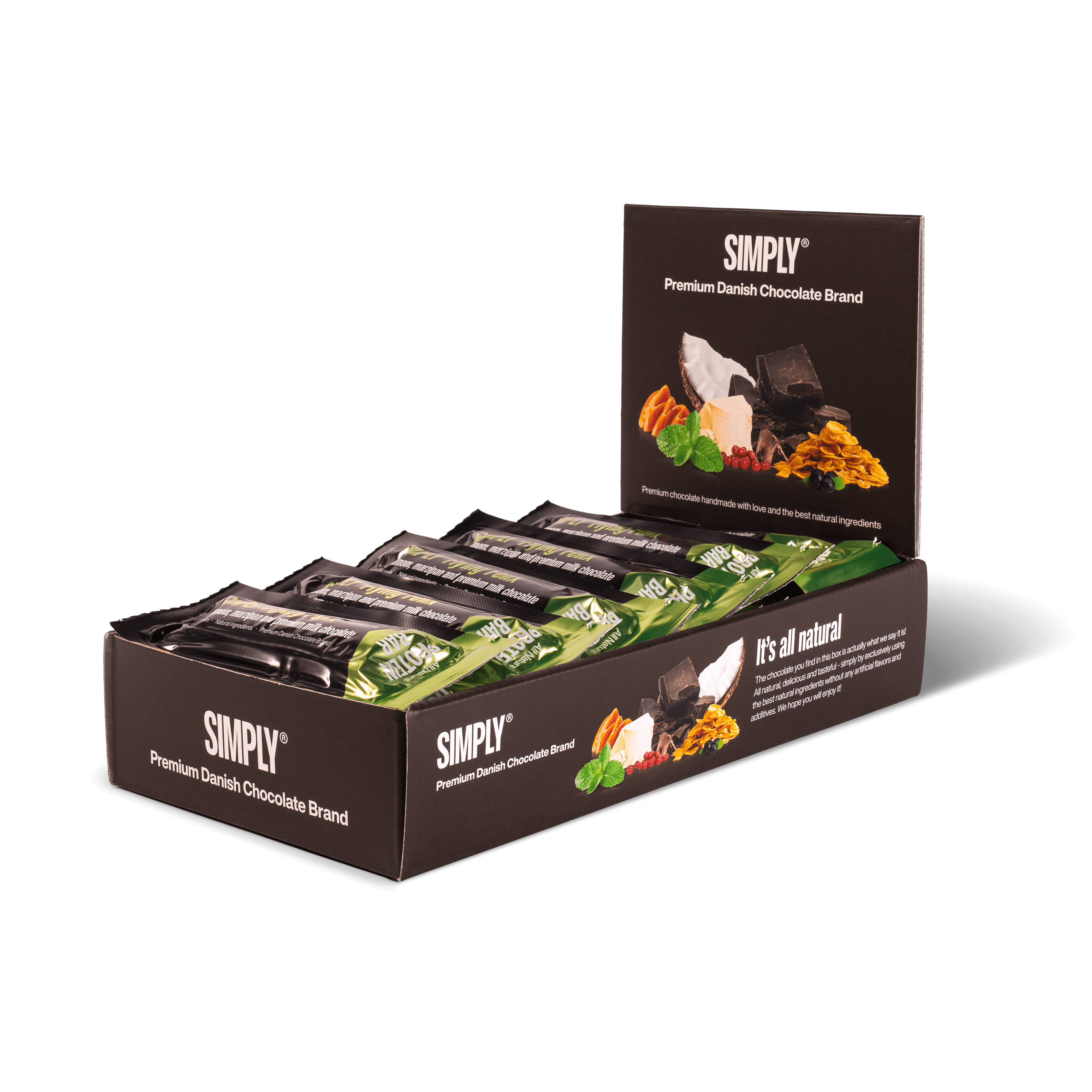 Kardemomme, marcipan og premium mælkechokolade | Simply® Flying Felix - 15 stk.