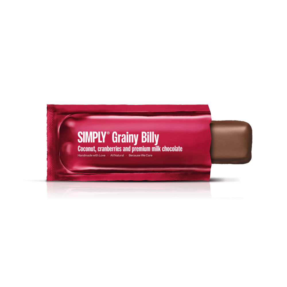 Simply® Grainy Billy | Kokos, tranebær og premium mælkechokolade