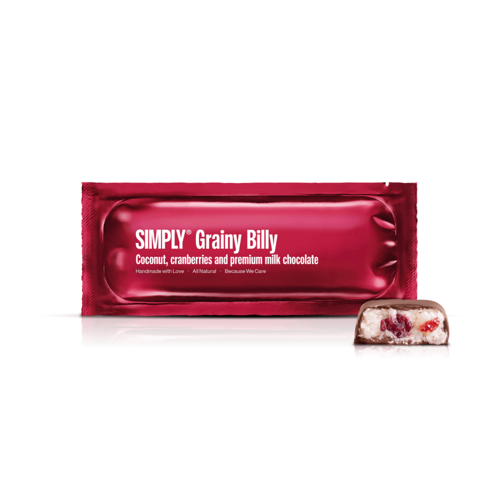 Simply® Grainy Billy | Kokos, tranebær og premium mælkechokolade