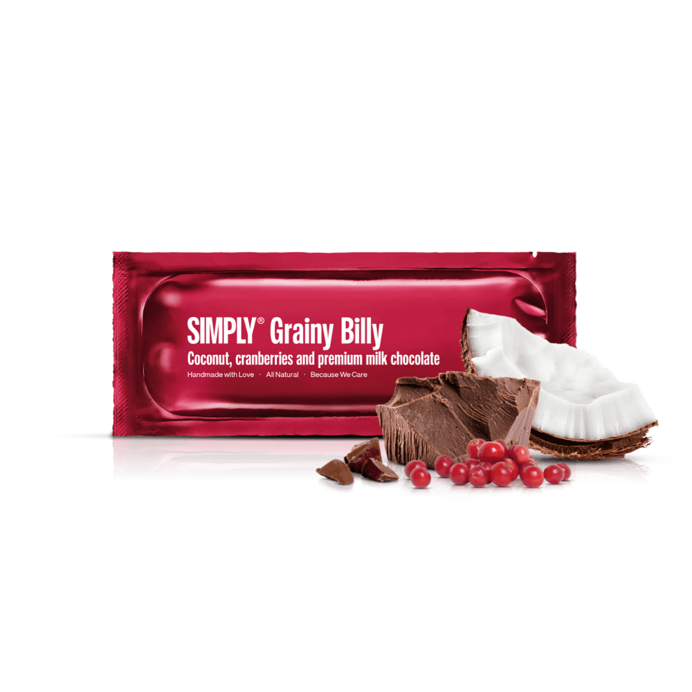 Grainy Billy | Kokos, tranebær og mælkechokolade