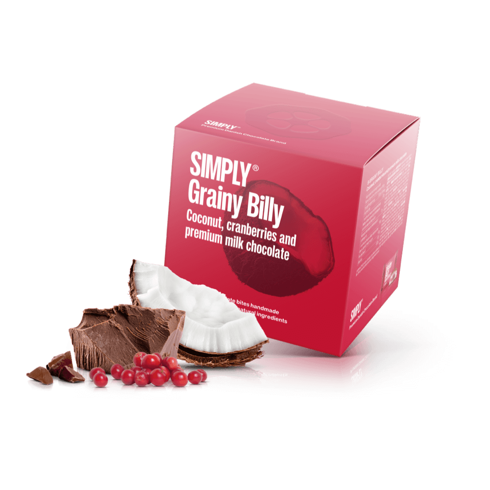 Grainy Billy - Cube med bites | Kokos, tranebær og mælkechokolade