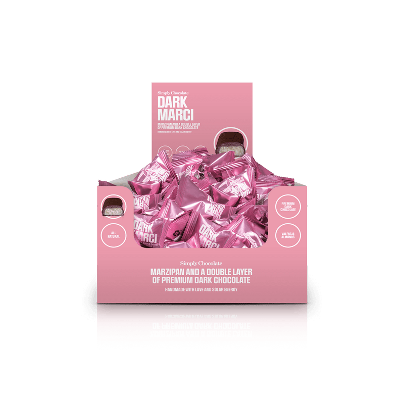 Dark Marci - Box med 75 stk. bites | Marcipan og et dobbelt lag premium mørk chokolade