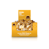 Grainy Sue - Box med 75 stk. bites | Havre, spelt, karamel, peanuts og premium mørk chokolade