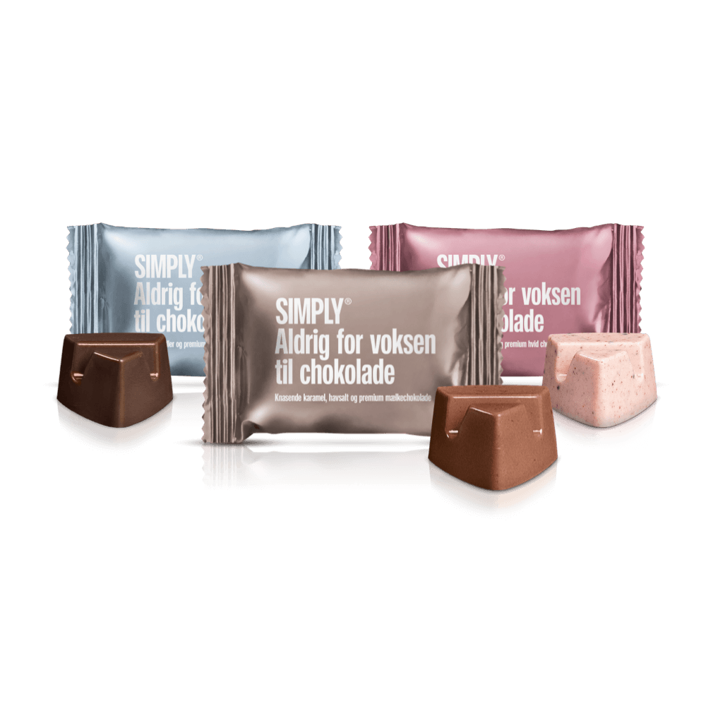 Aldrig for voksen Mix - 75 Bites | Chokolade fordelt blandt Pink Polly, Crispy Carrie og Salty Fred