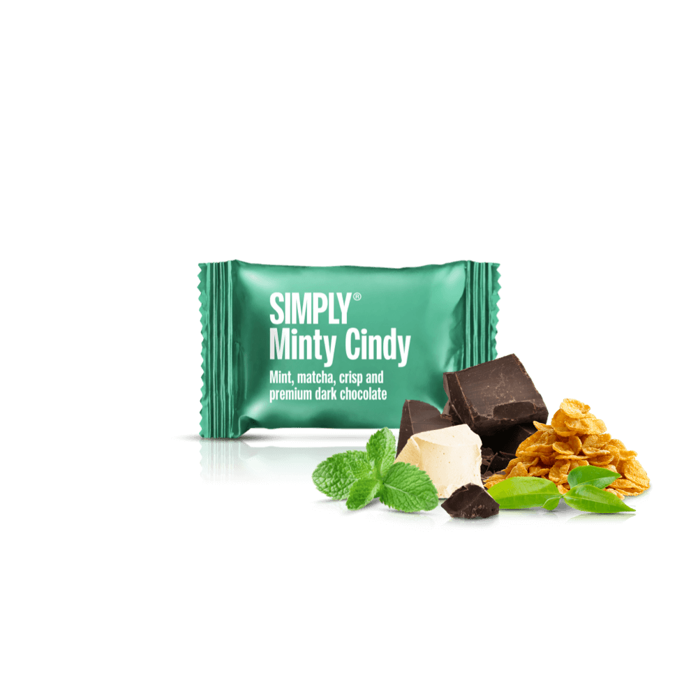 Minty Cindy - 75 stk. box | Mint, matcha the, crisp og mørk chokolade