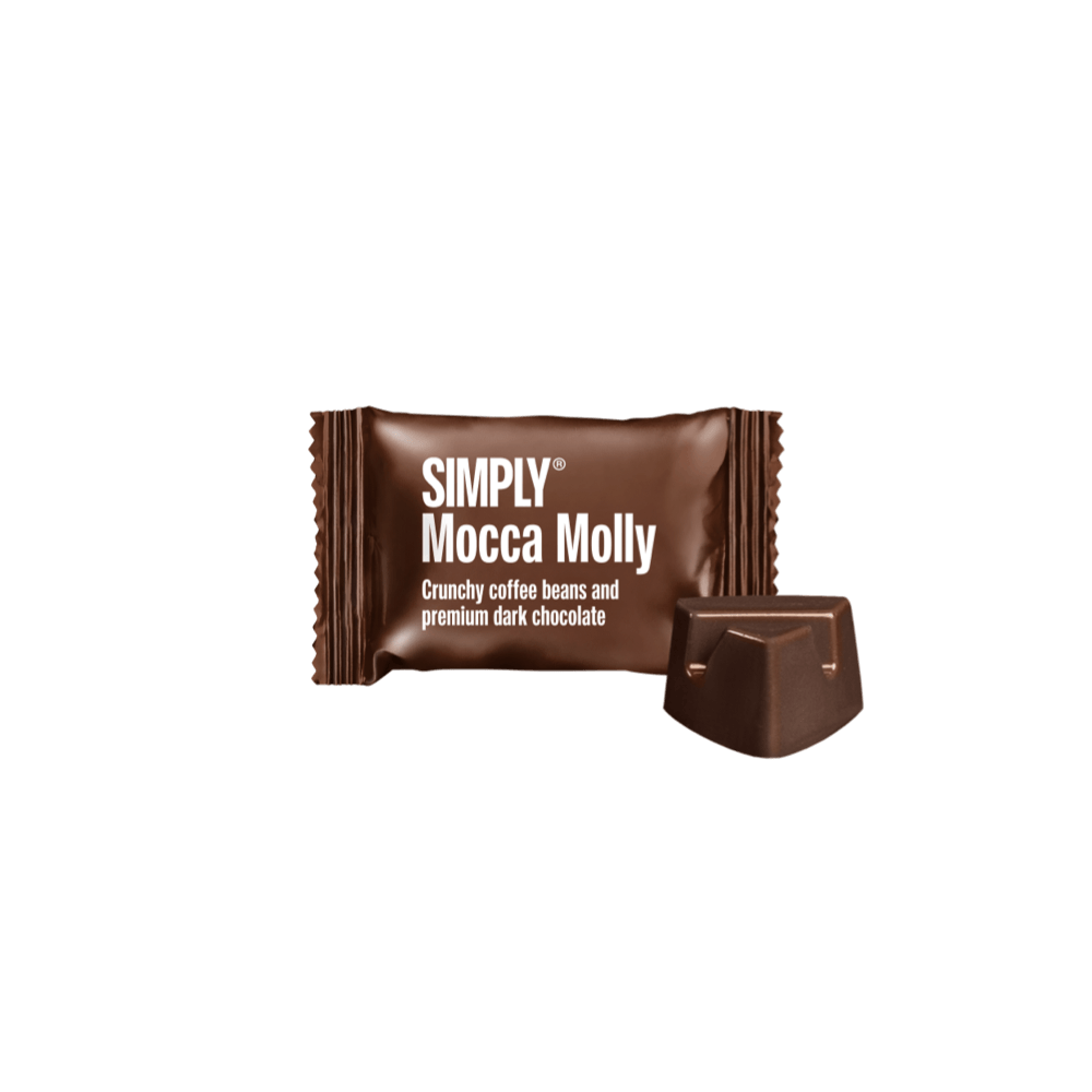 Simply® Mocca Molly - 75 Bites | Crunchy kaffebønner og premium mørk chokolade