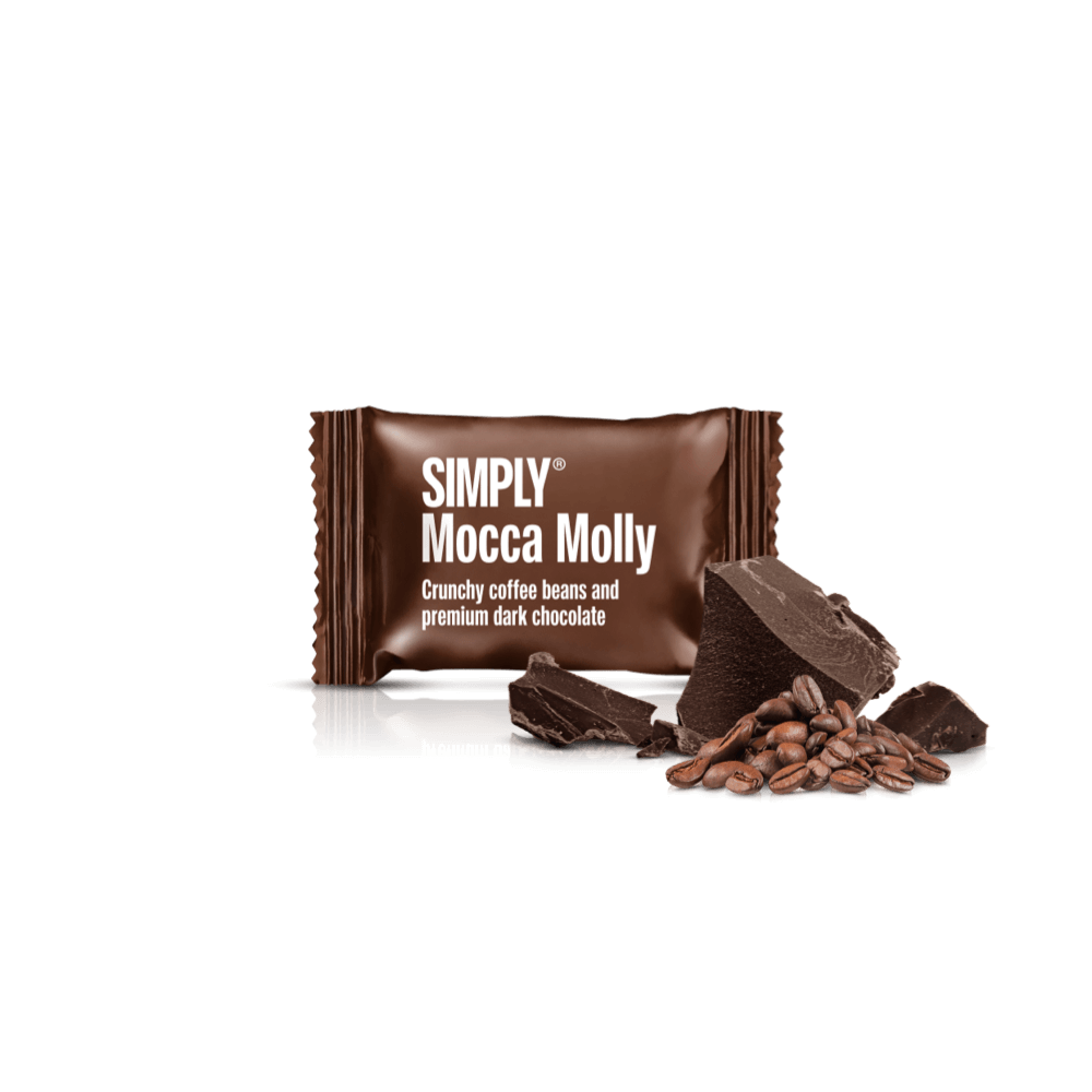 Mocca Molly - 75 stk. box | Crunchy kaffebønner og mørk chokolade
