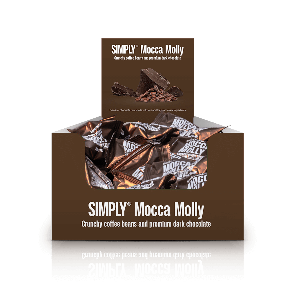 Simply® Mocca Molly - 75 Bites | Crunchy kaffebønner og premium mørk chokolade